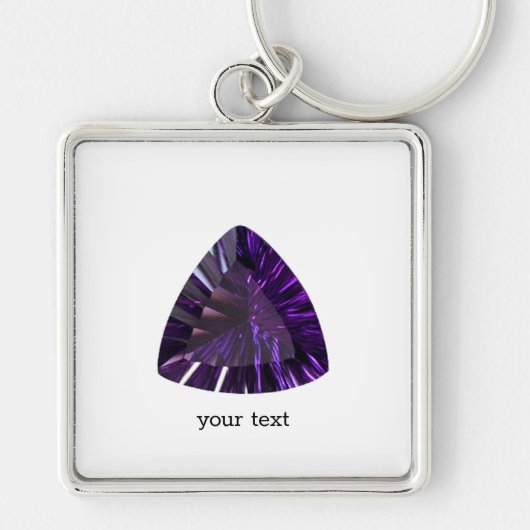 Amethyst Gemstone, Februar Birthstone, Lila Schlüsselanhänger (Vorne)