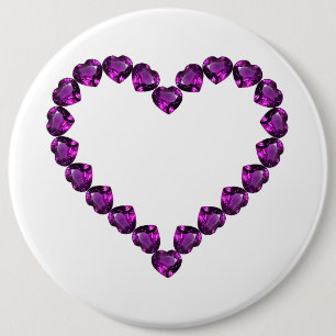 Amethyst Gemstone Heart Purple Button