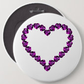 Amethyst Gemstone Herz Lila Button (Vorne & Hinten)