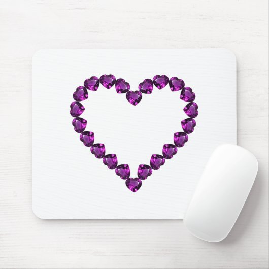 Amethyst Gemstone Herz Lila Mousepad (Mit Mouse)