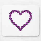 Amethyst Gemstone Herz Lila Mousepad (Vorne)