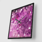 Amethyst Gemstone Image Shiny and Sparkly Quadratische Wanduhr (Winkel)