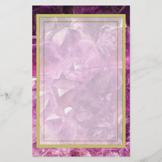 Amethyst Gemstone Image Shiny und Funkelnd Briefpapier (Vorderseite)