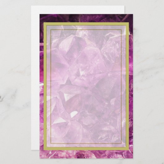 Amethyst Gemstone Image Shiny und Funkelnd Briefpapier (Vorne/Hinten)
