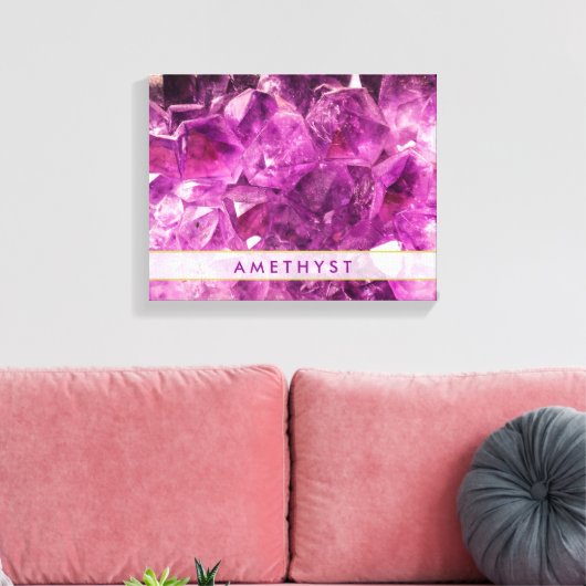 Amethyst Gemstone Image Shiny und Funkelnd Leinwanddruck (Insitu (Wohnzimmer))