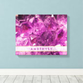 Amethyst Gemstone Image Shiny und Funkelnd Leinwanddruck (Insitu (Holzboden))