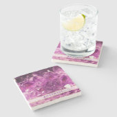 Amethyst Gemstone Image Shiny und Funkelnd Steinuntersetzer (Seitenansicht)