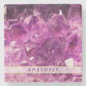 Amethyst Gemstone Image Shiny und Funkelnd Steinuntersetzer (Vorderseite)