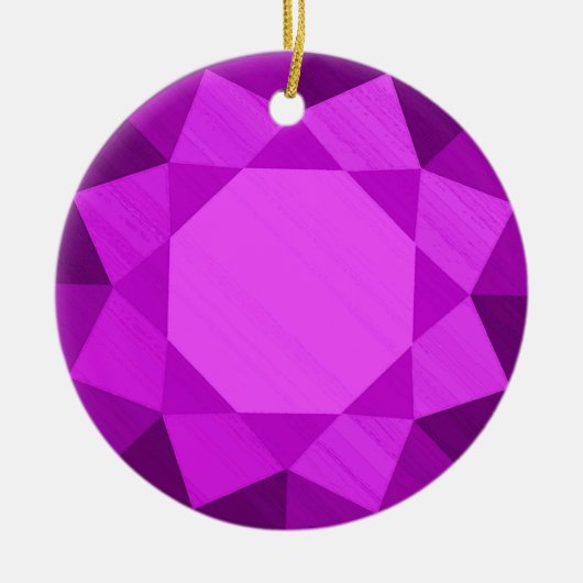 Amethyst Gemstone / Jewel Graphic Image Keramik Ornament (Vorne)