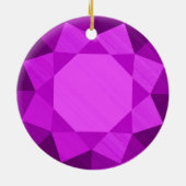 Amethyst Gemstone / Jewel Graphic Image Keramik Ornament (Hinten)