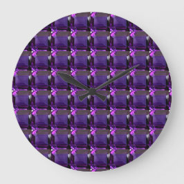 Amethyst Gemstone Lila Große Wanduhr