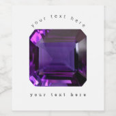 Amethyst Gemstone Lila Weinetikett (Einzelnes Label)