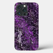 Amethyst Gemstone mit Name Case-Mate iPhone Case (Rückseite)