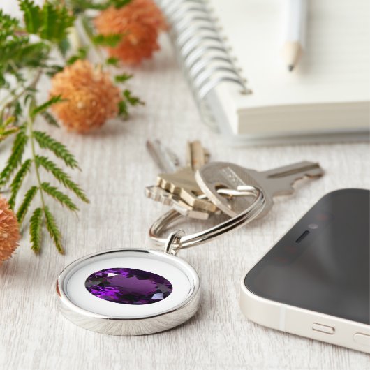 Amethyst Gemstone Schlüsselanhänger (Seite)