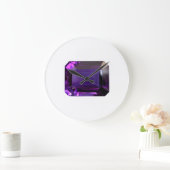 Amethyst Gemstone vom Lila Februar Große Wanduhr (Zuhause)
