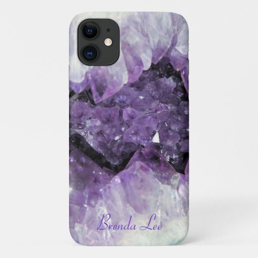 Amethyst Geode 3D Look Case *Personalisieren* (Rückseite)
