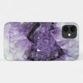 Amethyst Geode 3D Look Case *Personalisieren* (Rückseite (Horizontal))