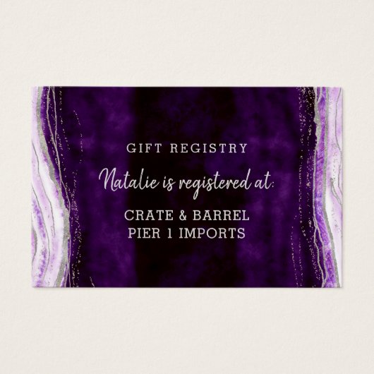 Amethyst Geode Duschgiftkarte (Vorderseite)