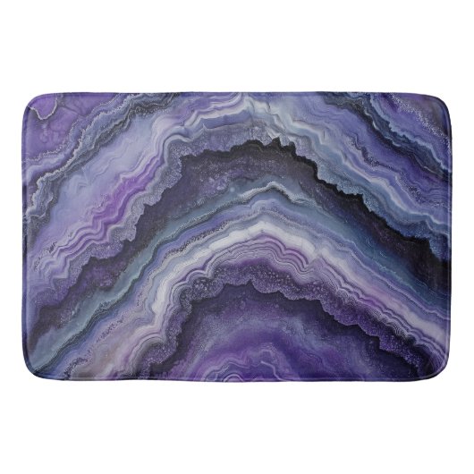Amethyst Geode Fluid Pour Badematte (Vorderseite)