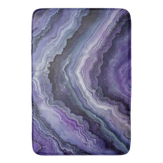 Amethyst Geode Fluid Pour Badematte (Vorderseite Vertikal)