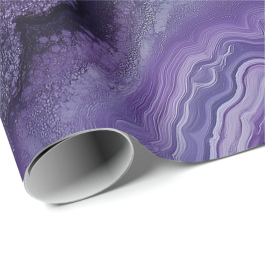 Amethyst Geode Fluid Pour Geschenkpapier (Rolleneckpunkt)