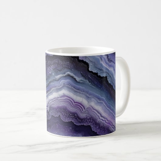 Amethyst Geode Fluid Pour Kaffeetasse (VorderseiteRechts)