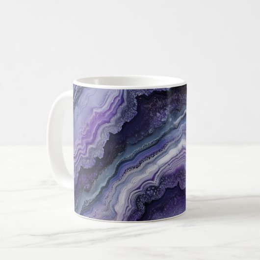 Amethyst Geode Fluid Pour Kaffeetasse (Vorderseite Links)