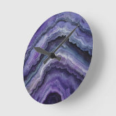Amethyst Geode Fluid Pour Runde Wanduhr (Winkel)