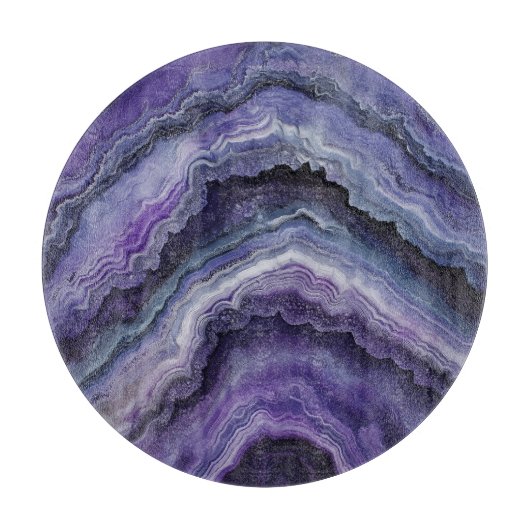 Amethyst Geode Fluid Pour Schneidebrett (Vorderseite)