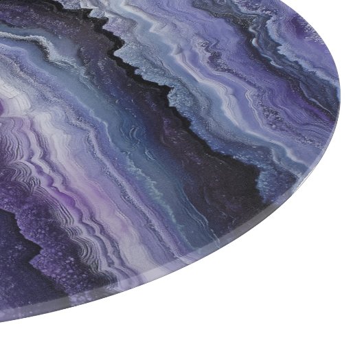 Amethyst Geode Fluid Pour Schneidebrett (Ecke)