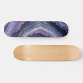 Amethyst Geode Fluid Pour Skateboard (Horizontal)