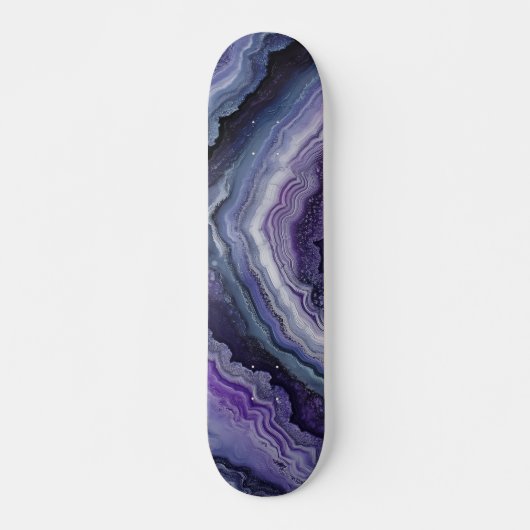 Amethyst Geode Fluid Pour Skateboard (Vorne)