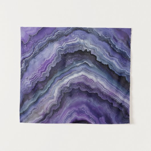 Amethyst Geode Fluid Pour Wandteppich (Vorderseite (Horizontal))