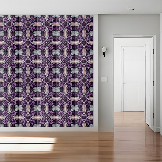 Amethyst Geode Kaleidoscope Tile Fliese
