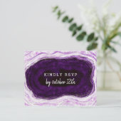 Amethyst Geode Slice Wedding Meal Choice UAWG Postkarte (Stehend Vorderseite)