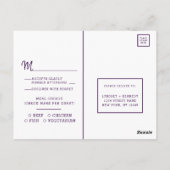 Amethyst Geode Slice Wedding Meal Choice UAWG Postkarte (Rückseite)