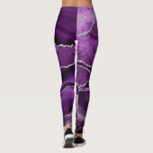 Amethyst Geode Sparkle Band Violet Purple Leggings (Rückseite)