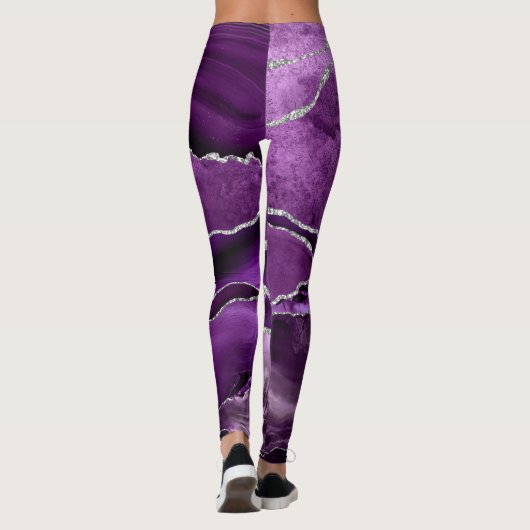 Amethyst Geode Sparkle Band Violet Purple Leggings (Rückseite)