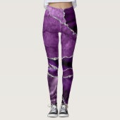 Amethyst Geode Sparkle Band Violet Purple Leggings (Vorderseite)