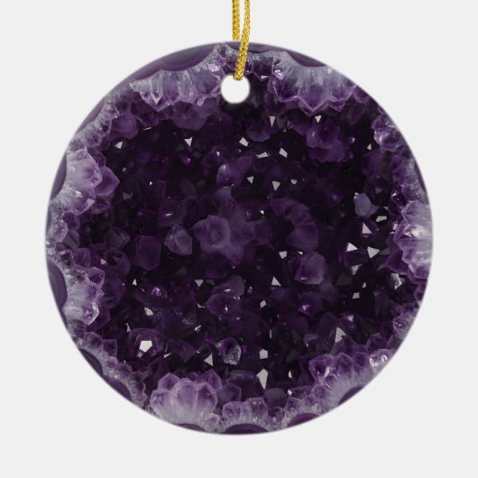 Amethyst Geode Sparkly Purple Crystal Gemstone Keramik Ornament (Vorne)
