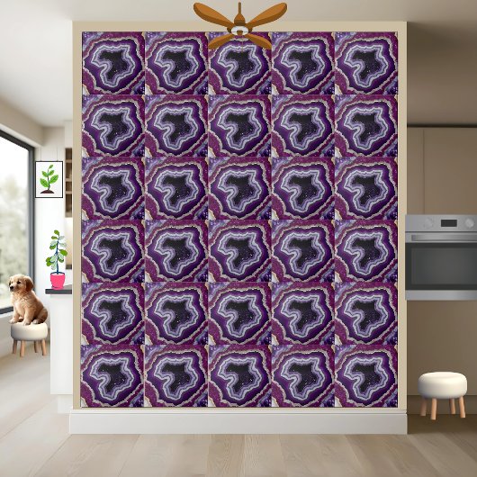 Amethyst Geode Tile - Lila Crystal Stone Pattern Fliese