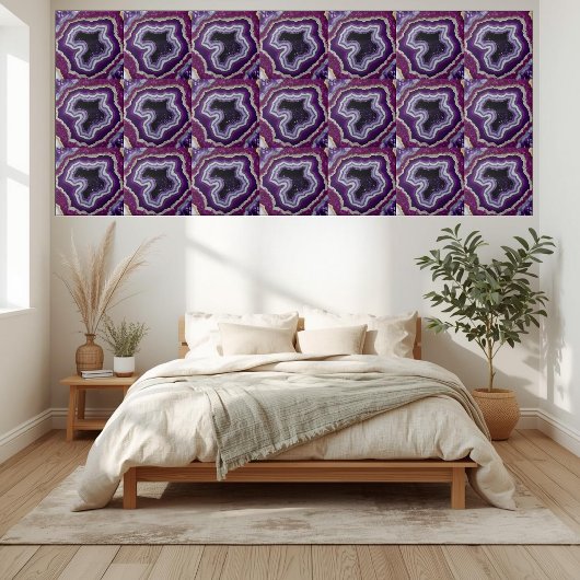 Amethyst Geode Tile - Lila Crystal Stone Pattern Fliese