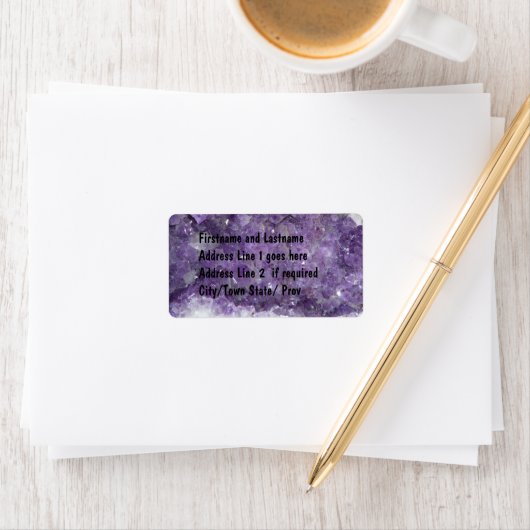 Amethyst Geode - Violet Crystal Gemstone Adressaufkleber (Insitu)