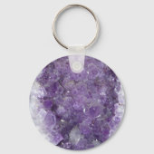 Amethyst Geode - Violet Crystal Gemstone Schlüsselanhänger (Vorderseite)