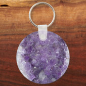 Amethyst Geode - Violet Crystal Gemstone Schlüsselanhänger (Vorderseite)