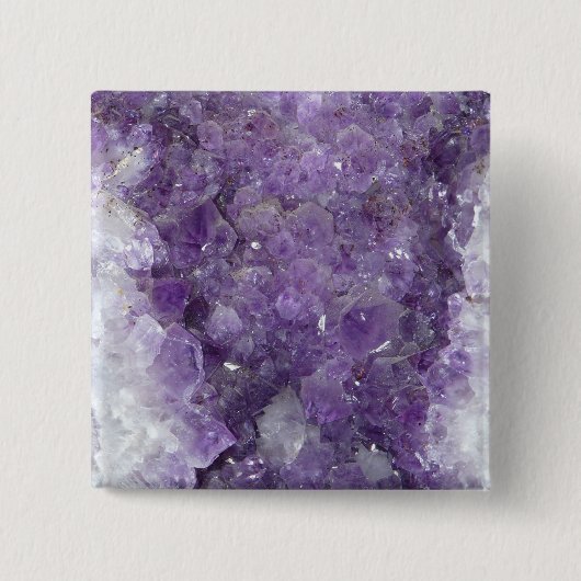 Amethyst Geode - violetter Kristalledelstein Button (Vorderseite)