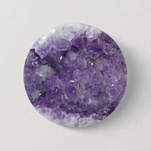 Amethyst Geode - violetter Kristalledelstein Button (Vorderseite)