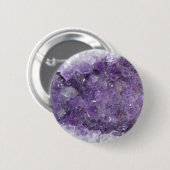 Amethyst Geode - violetter Kristalledelstein Button (Vorne & Hinten)