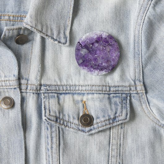 Amethyst Geode - violetter Kristalledelstein Button (Beispiel)