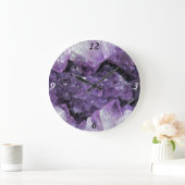 Amethyst Geode Wall Clock Große Wanduhr (Zuhause)